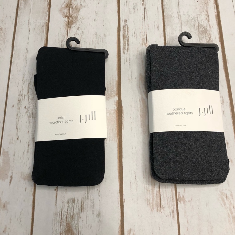 New J Jill tights black and heathered grey